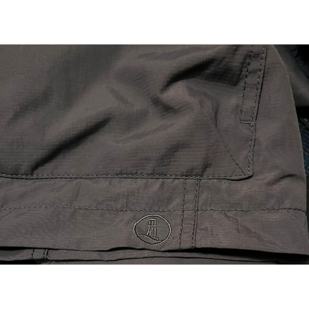Lands' End Hooded Water Resistant Nylon Utility Windbreaker Jacket Size L Gray - Picture 4 of 10